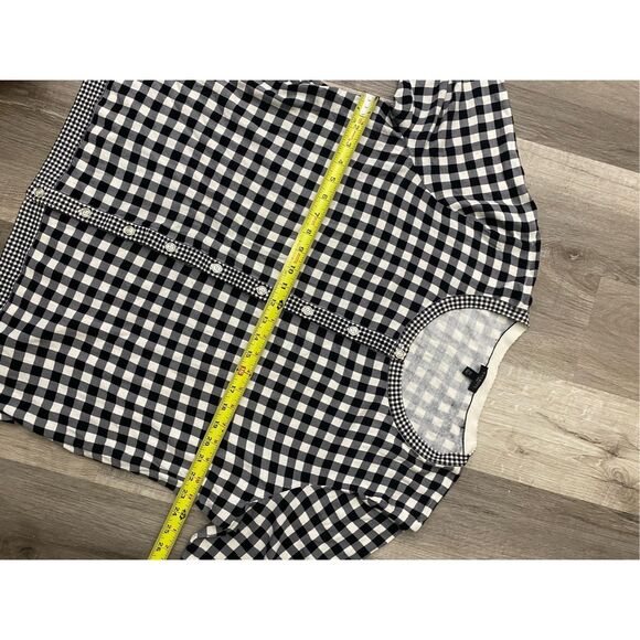 Talbots Black White Gingham Cardigan Button Up Blouse, Size 2X, MSRP $90 - Picture 6 of 8